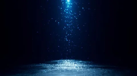 Abstract dark blue background. A shining beam in the dark. Magic light. 3d Stock Illustration