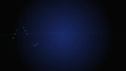 Abstract dark blue background with a subtle dashed line and glowing nodes Stock Footage 339617213