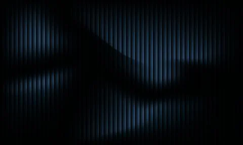 Abstract dark blue background with vertical stripes and wavy glowing light .. Illustration