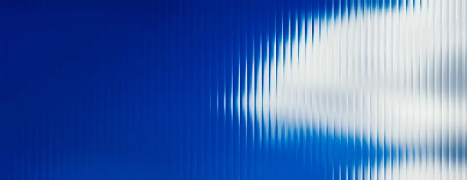 Abstract dark blue background with vertical ribbed glass texture and white .. 스톡 일러스트
