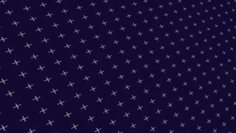 An abstract dark blue background with a white "plus" symbol in motion Stock Footage 120342123