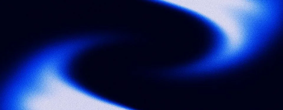 Abstract Dark Blue Black Gradient Background with Soft Blue Glow and Grain Stock Illustration