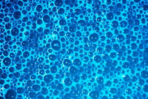 Abstract Dark Blue Bubbles Horizontal Fotos Stock