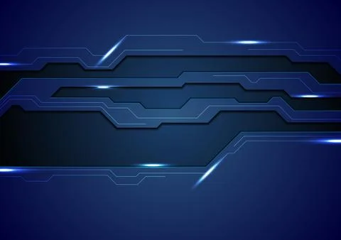 Abstract dark blue concept tech background Stock Illustration
