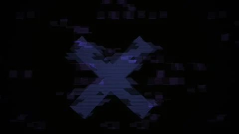 Abstract dark blue cross symbol emerging from digital pixelated particles. 스톡 동영상 334433181