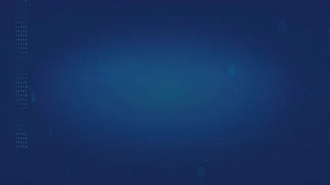 Abstract Dark Blue Digital Background with Floating Binary Code and Glowing Stock Footage 339320340