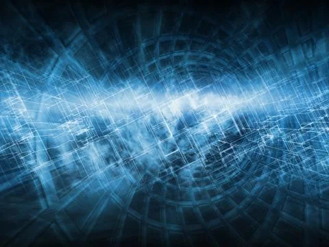 Abstract dark blue digital background, cloud 3d イラスト素材