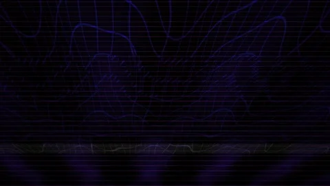 Abstract Dark Blue Digital Glitch Overlay with Lines and Grids. Stock Footage 333911627