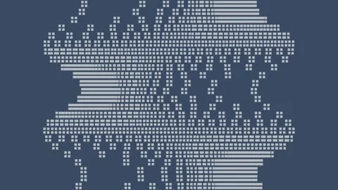 Abstract Dark Blue Digital Glitch Pixel Block 4K Loop 動画素材 336634912