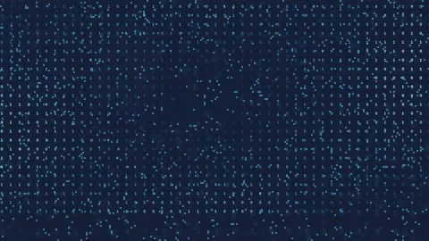 Abstract Dark Blue Digital Grid Background with Shimmering Particles and Stock Footage 339320796