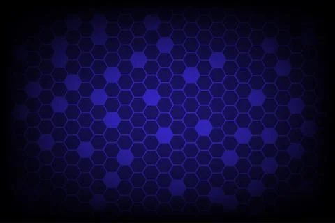 Abstract dark blue digital hexagon grids perspective design background Stock Illustration