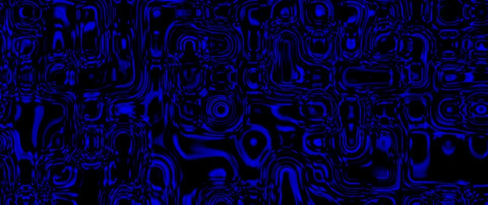 Abstract dark blue digital liquid pattern with flowing shapes and glowing 库存插图