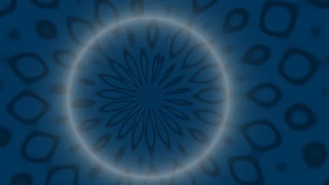 Abstract dark blue geometric background with glowing circular mandala patte.. Stock-Footage 345652877