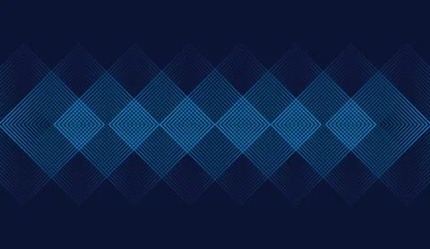 Abstract dark blue geometric background featuring glowing line patterns and Stock Illustration