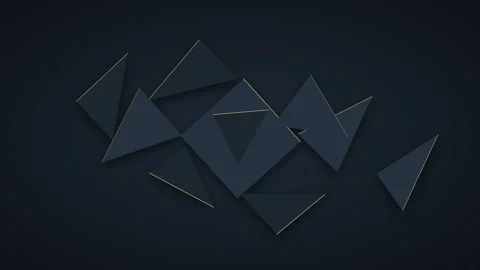 Abstract Dark Blue Geometric Pattern 3D Triangles on Minimalist Background Stock Footage 342320315