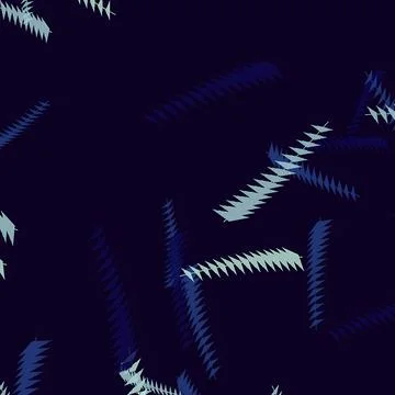 Abstract Dark Blue Geometric Pattern with Jagged Leaf and Arrow Motifs 스톡 일러스트