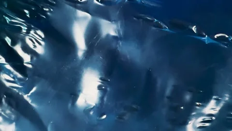Abstract dark blue glossy surface with light reflections Stock Footage 340580912