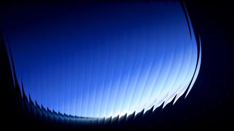 Abstract dark blue glowing background. Curved sleek metallic panels with sh.. Stock Illustration
