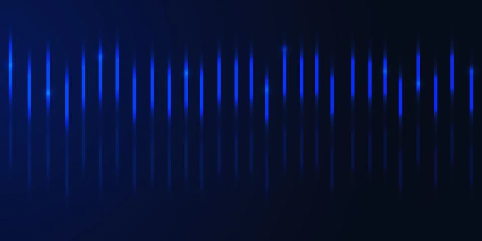 Abstract Dark Blue Glowing Vertical Lines Digital Data Background Illustrazione stock