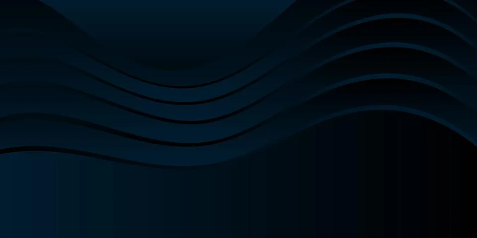 Abstract dark blue gradient background, waves and folds. 3D illustration Illustrazione stock