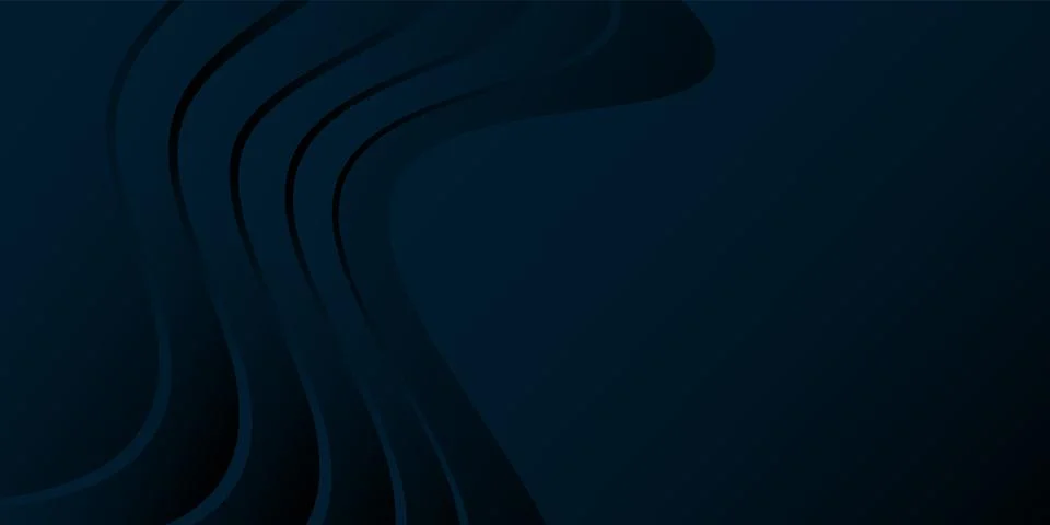 Abstract dark blue gradient background, waves and folds. 3D illustration Stockillustratie