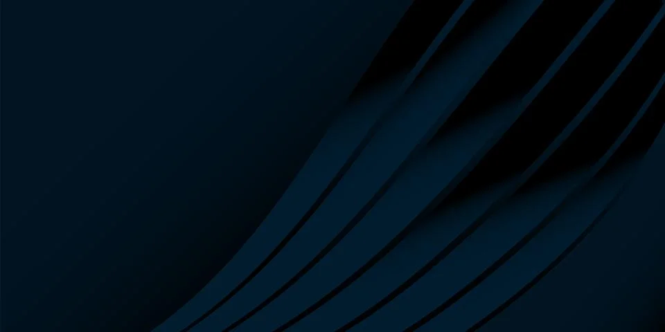 Abstract dark blue gradient background, waves and folds. 3D illustration Ilustración de archivo