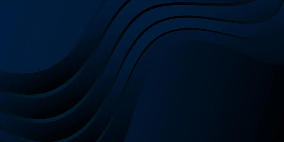 Abstract dark blue gradient background, waves and folds. 3D illustration Ilustración de archivo