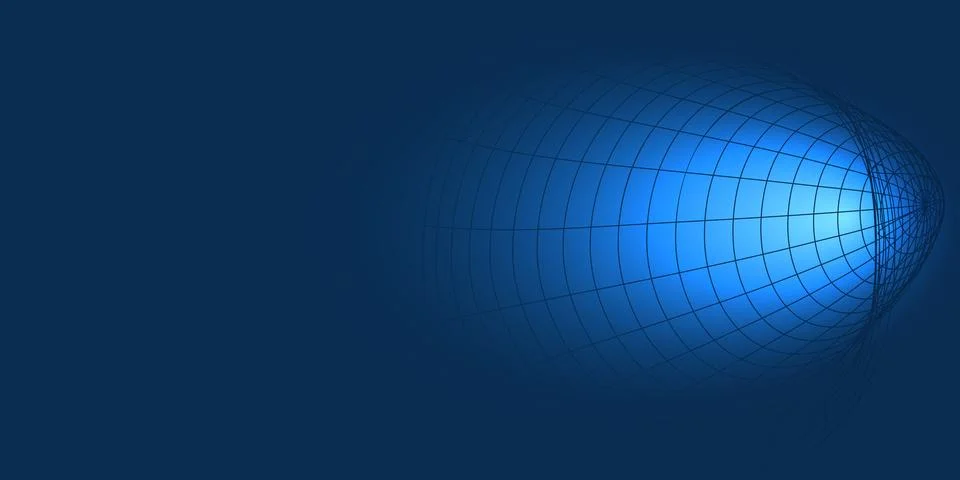 Abstract Dark Blue Gradient Background with a Curved Three Dimensional Coni.. Stock Illustration