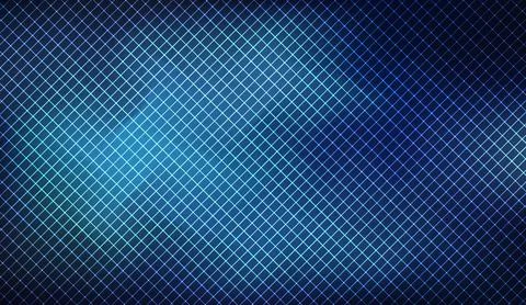 Abstract dark blue grid background with glowing diagonal lines and subtle light Stock Illustration
