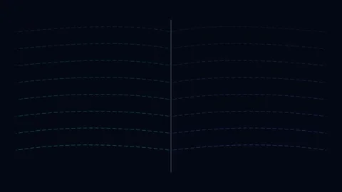 Abstract dark blue grid motion background featuring glowing dashed curved l.. Video stock 346445738