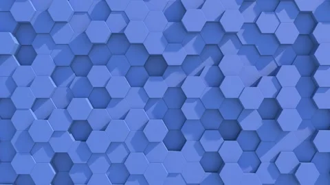 Abstract dark blue hexagon motion background. 3D animation of a blue hexagons ri Stock Footage 167001222