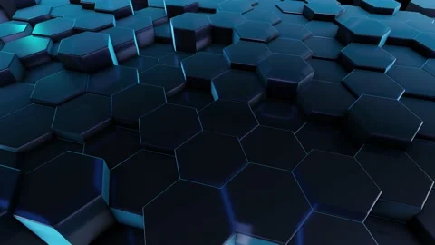 Abstract dark blue hexagons animation, seamless loop Video stock 156716765