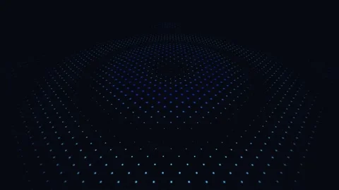 Abstract Dark Blue LED Dot Tech Grid, Subtle Concentric Ripple Wave Animation Stock Footage 341754043