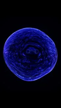 Abstract dark blue luminous sphere with glowing ripples, symbolizing digita.. イラスト素材