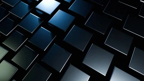 Abstract Dark Blue Metallic Cubes Pattern: A Stunning 3D Digital Art Stock Footage 306047500