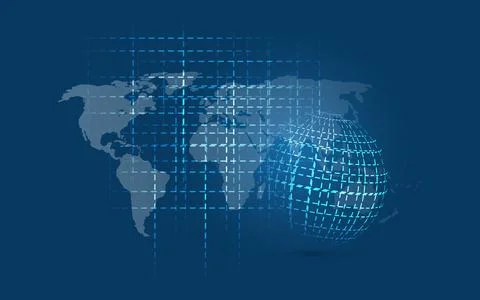 Abstract Dark Blue Minimal Style Computing, Networks Structure, Telecommuni.. Stock-Illustration