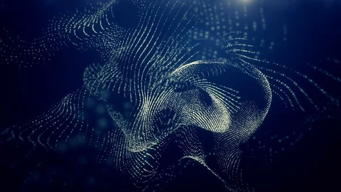 Abstract dark blue motion background with moving white dots Stock Footage 95320812