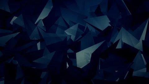 Abstract dark blue motion background with moving triangle crystals Stock Footage 95320815