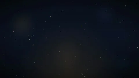 Abstract dark blue night sky with shimmering golden particles and soft bokeh Stock Footage 345428882