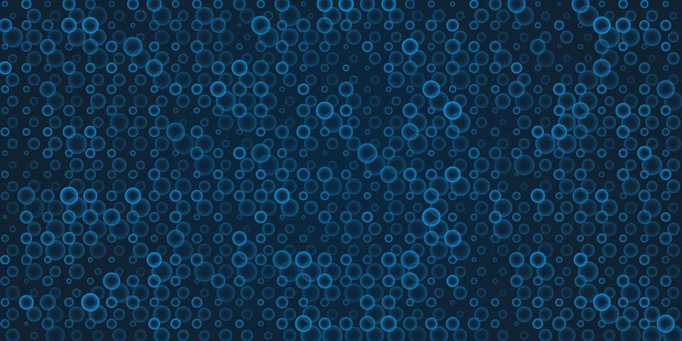 Abstract Dark Blue Pattern of Small Circular Gradient Shapes of Changing Si.. Stock Illustration