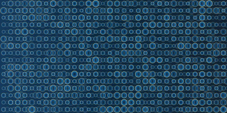 Abstract Dark Blue Pattern of Small Circular Gradient Shapes of Changing Si.. Stock Illustration