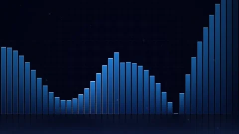 Abstract dark blue rising graph background for financial data visualization Stock Footage 346005668