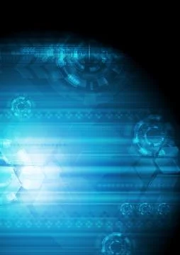 Abstract dark blue tech background Stock Illustration
