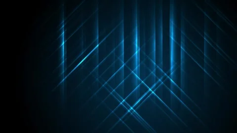 Abstract dark blue tech motion background with glowing neon geometric grid lines Stock Footage 341548537