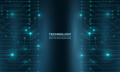 Abstract dark blue technology background with circuit line. Futuristic network Stock Illustration
