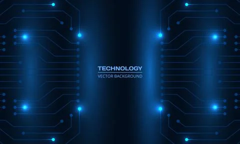 Abstract dark blue technology background with circuit line. Futuristic network イラスト素材