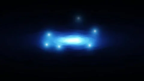Abstract dark blue underground with glow light slow motion looping Stock Footage 340589833