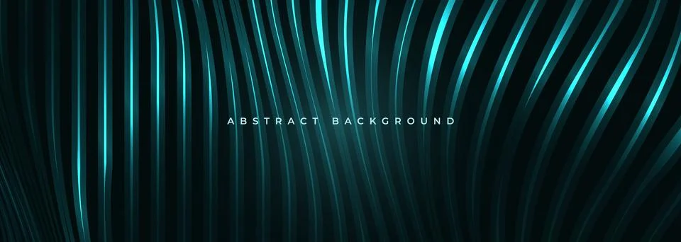Abstract dark blue vector background with glowing blue wavy lines Illustrazione stock