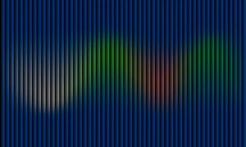 Abstract dark blue vertical stripes background with colorful neon glow effect Stock-Illustration