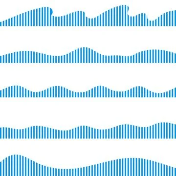Abstract dark blue vertical stripes lines wave patterns collection horizont. Stockillustratie